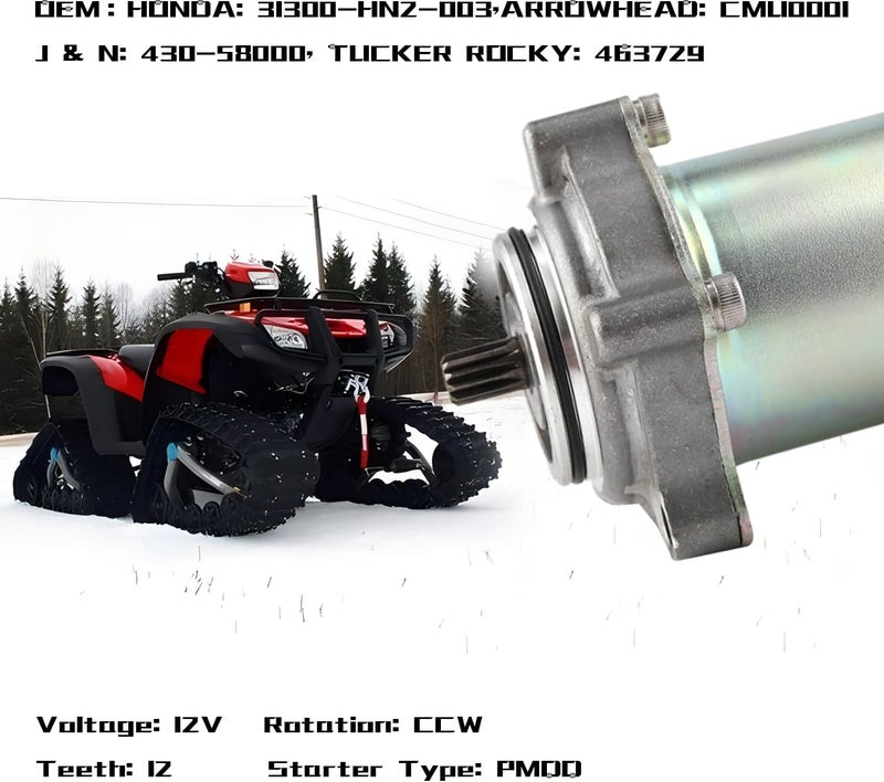 Karsee Starter Motor Replacement for Honda TRX500FA TRX500FGA 2001-2014 - Image 2