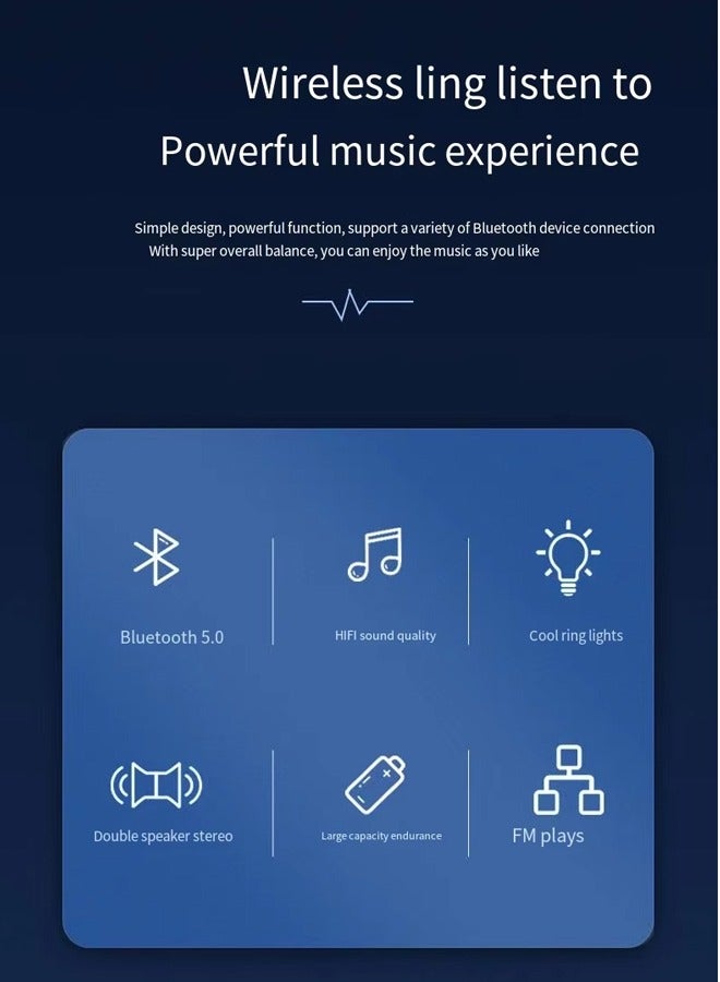 Wireless Bluetooth Speaker Bluetooth Party Speaker Portable Mini Speaker With Bluetooth Bluetooth Boombox Speaker Portable Bluetooth Speakers with Carry Handle Outdoor Wireless Speaker Wireless Pair - Image 3