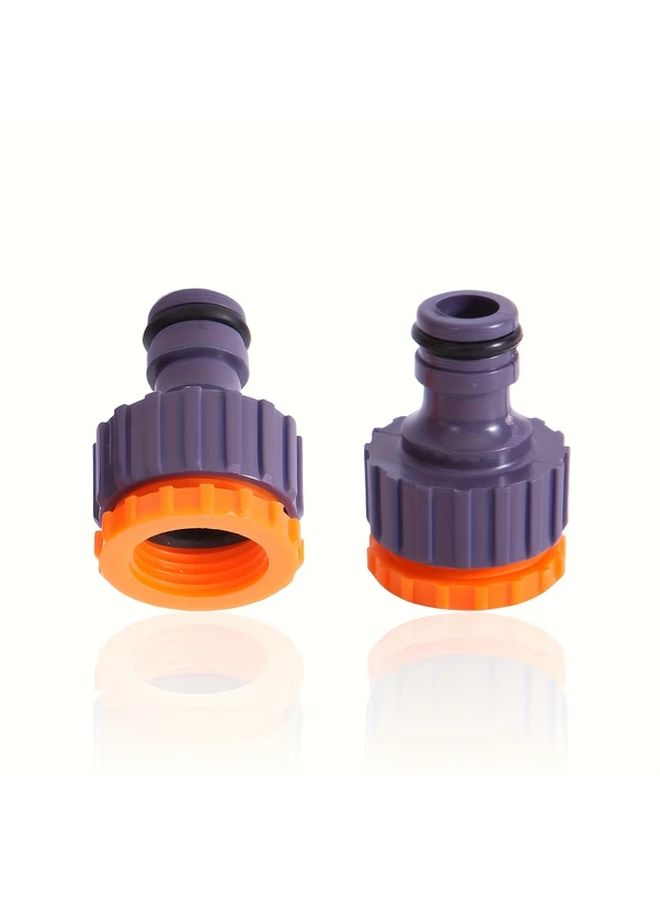 Universal Thread Garden Hose Connectors 2pcs 4 6mm Standard Plastic Quick Connect Fittings For Washing Machine High Pressure Car Wash Water Gun Accessories Compatible With European And American Threads - Image 2
