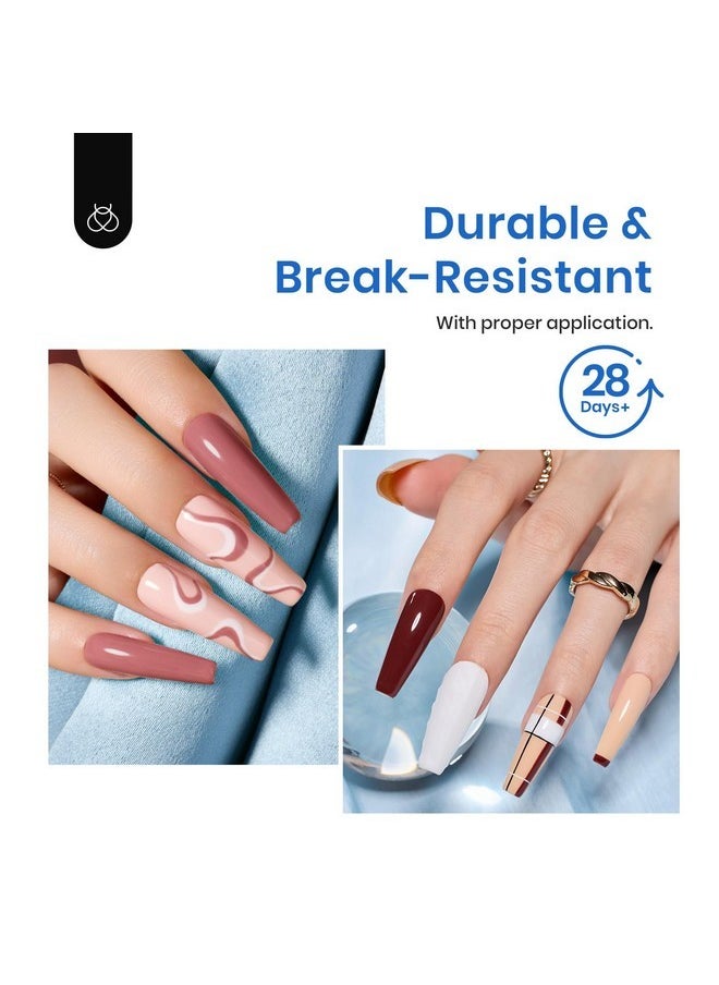beetles Gel Polish Beetles Acrylic Nails Kit 500Pcs Long Coffin Pre-Shaped Clear Full Cover Soft False Nails, Nail Tips Soak Off Easy Nail Extension Set For Diy Nails Art Home Gift For Women  - Image 5