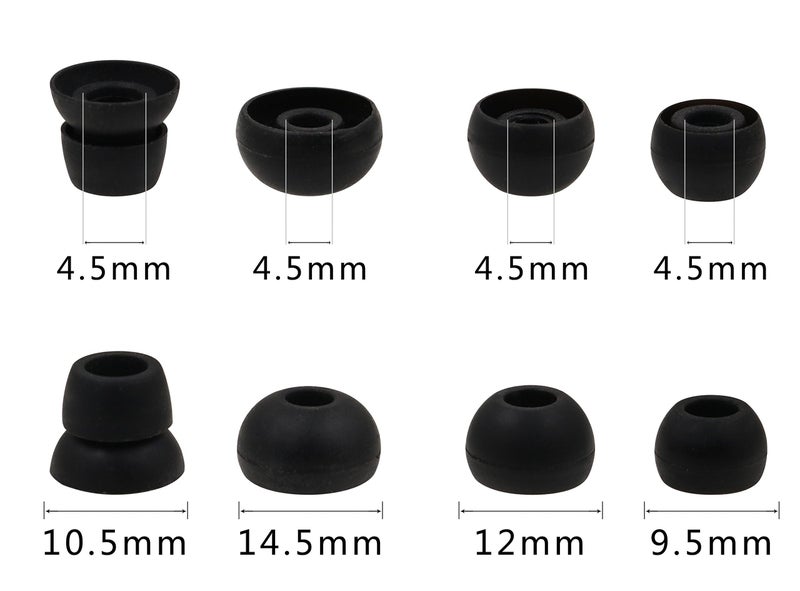 ALXCD Ear Tips for Powerbeats3 Wireless Earphone, SML 3 Sizes 6 Pair Earbud Tips & 2 Pair Double Flange Silicone Replacement Ear Tip Cushion, Fit for Beats Powerbeats 3 Wireless 3 [8 Pair](Black) - Image 4