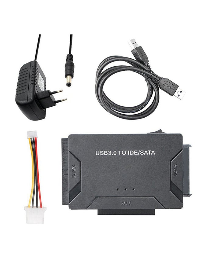 محول محرك أقراص صلبة خارجية من USB 3.0 إلى IDE/SATA أسود - Image 4