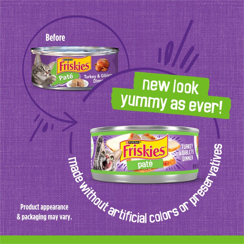 Friskies Purina Friskies Wet Cat Food Pate Turkey and Giblets Dinner - (Pack of 24) 5.5 oz. Cans - Image 2