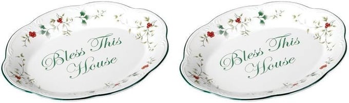 WINTERBERRY BLESS THIS HOUSE PLATE 11INCH PACK OF 2