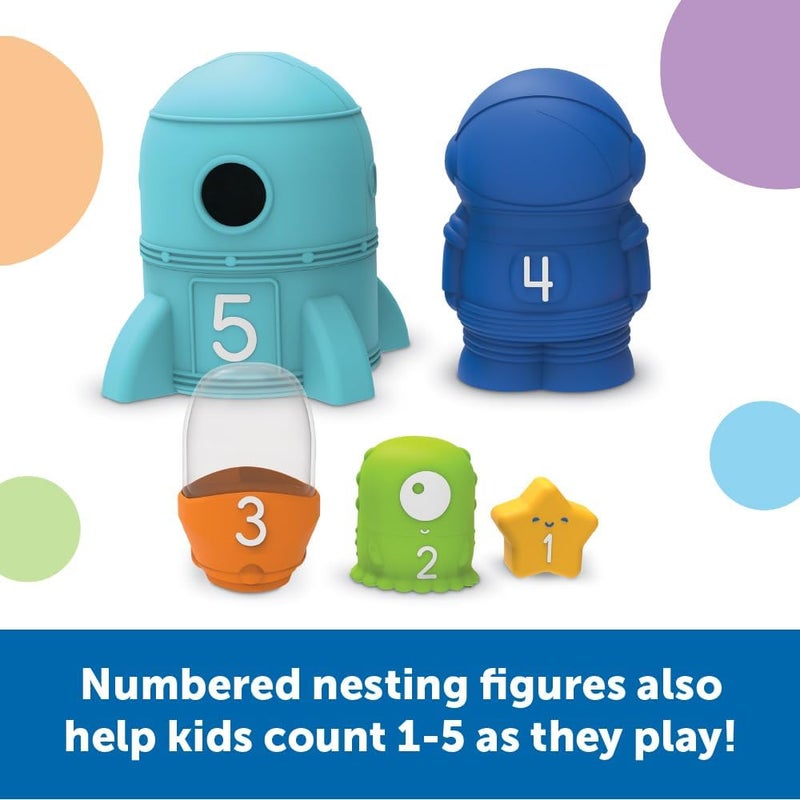 Learning Resources Nesting Space Surprise, Preschool Learning Activities, Fine Motor Skills for Ages 18 Months+, Montessori Preschool Toys, Space Toys,Kids - Image 3