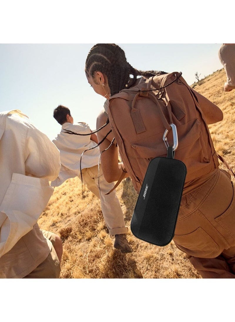 بوز - مكبر صوت محمول يعمل بتقنية البلوتوث SoundLink Flex (الجيل الثاني)، مكبر صوت محمول خارجي محمول مزود بصوت عالي الوضوح وبطارية تدوم حتى 12 ساعة، مقاوم للماء والغبار أسود - Image 1