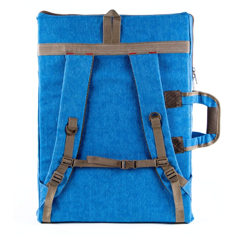 TRANSON Art Portfolio Case Artist Backpack Canvas Bag Large 26” x 19.5” Blue Color - Image 3