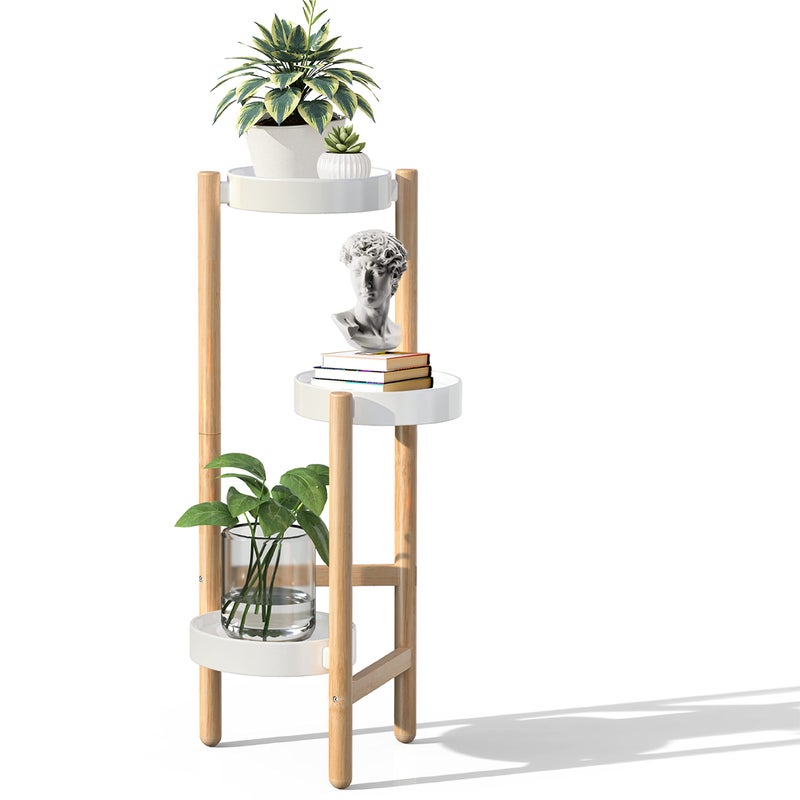 Wisuce Corner Plant Stand Indoor, 3 Tier Tall Bamboo Plant Stand Holder & Plant Shelf Display Rack for Indoor Home Decor (3 Tier Stand) - Image 1