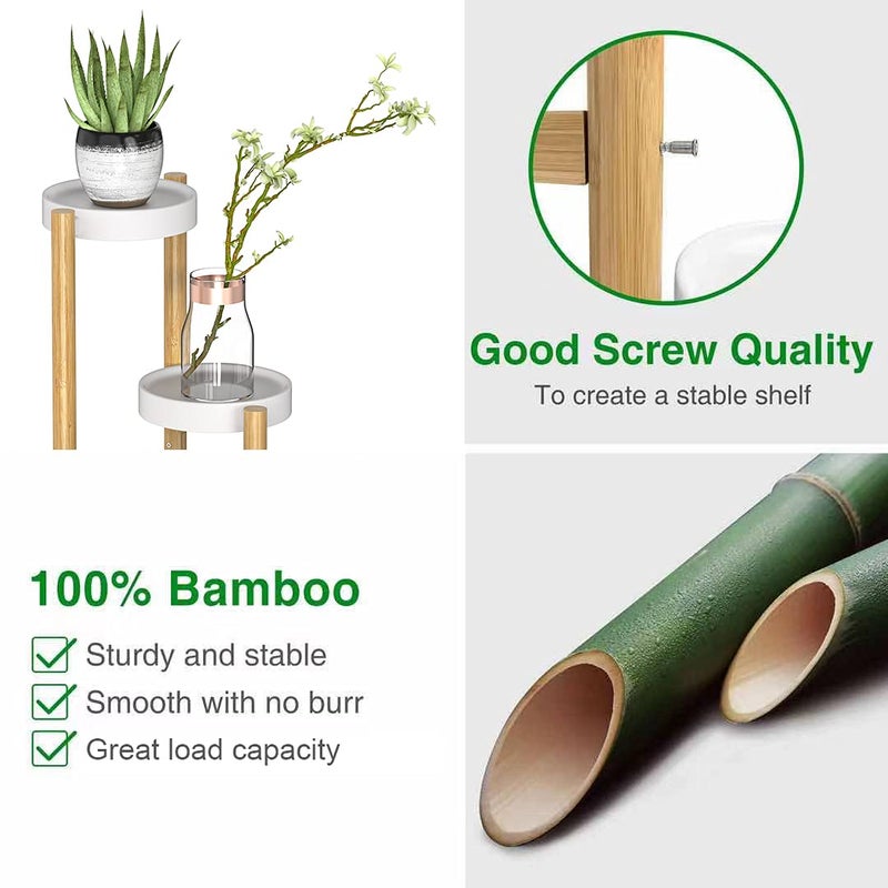 Wisuce Corner Plant Stand Indoor, 3 Tier Tall Bamboo Plant Stand Holder & Plant Shelf Display Rack for Indoor Home Decor (3 Tier Stand) - Image 5