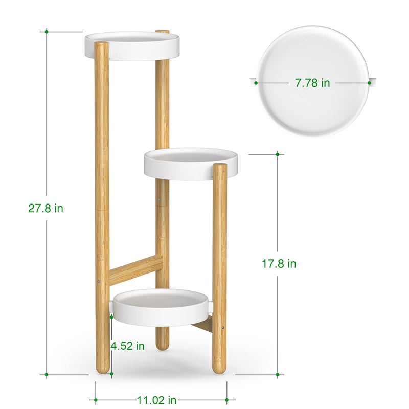 Wisuce Corner Plant Stand Indoor, 3 Tier Tall Bamboo Plant Stand Holder & Plant Shelf Display Rack for Indoor Home Decor (3 Tier Stand) - Image 4