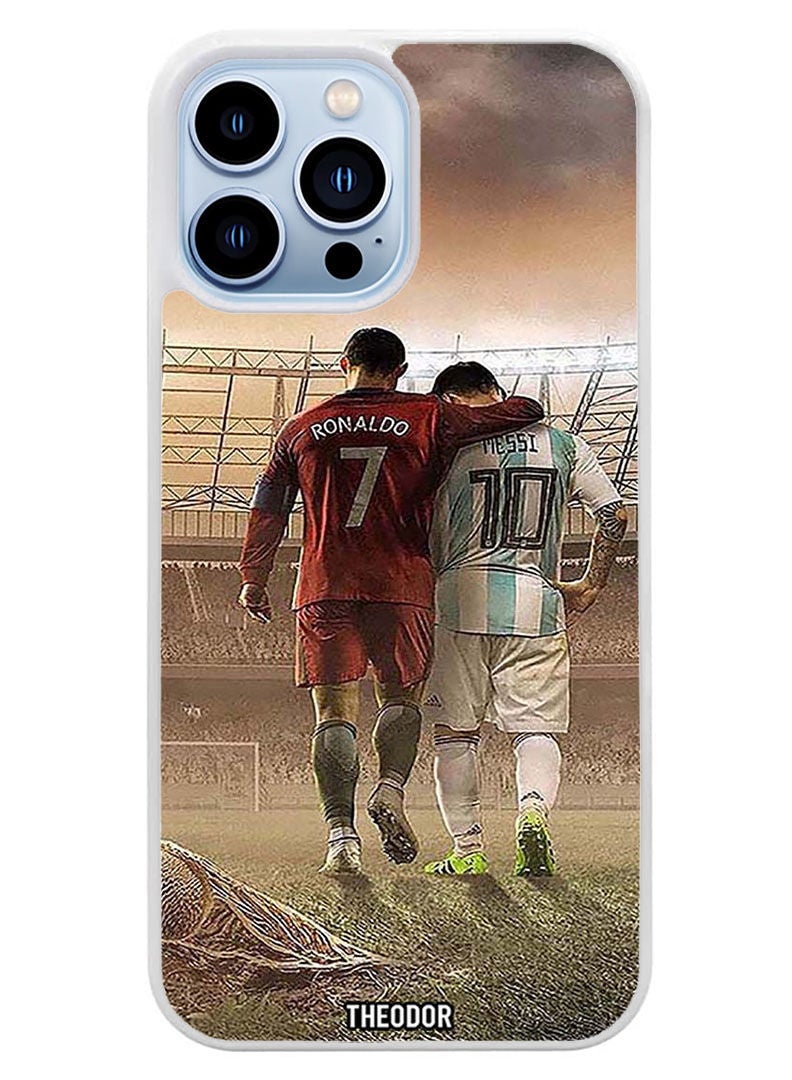 Theodor Protective Case Cover For APPLE IPHONE 14 Pro Max Ronaldo Messi (White Bumper) - Image 1