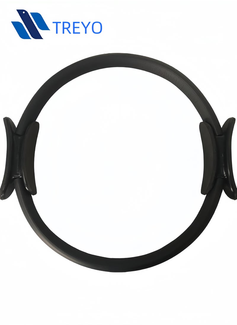 TREYO Premium Black Fitness Ring - Yoga & Pilates Circle for Women's Fitness | Ideal for Thigh Exercises & Full-Body Workouts | High-Quality Pilates Ring for Home or Studio  - Image 1