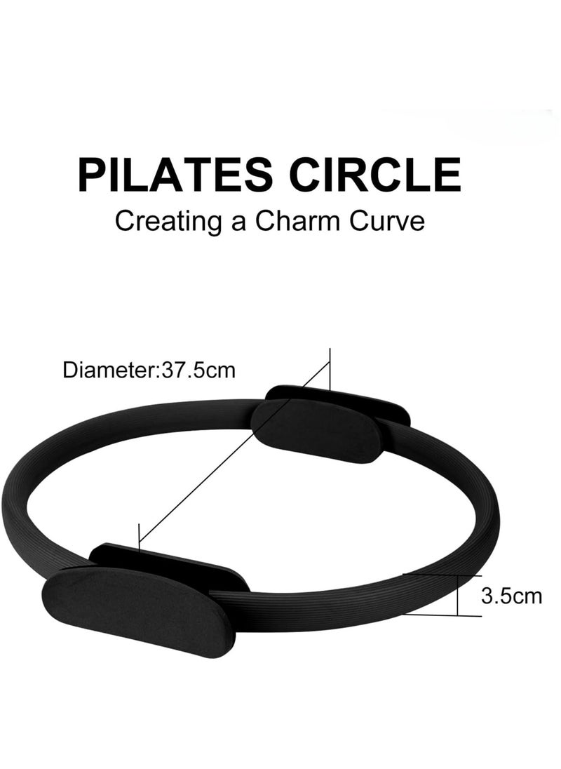 TREYO Premium Black Fitness Ring - Yoga & Pilates Circle for Women's Fitness | Ideal for Thigh Exercises & Full-Body Workouts | High-Quality Pilates Ring for Home or Studio  - Image 2