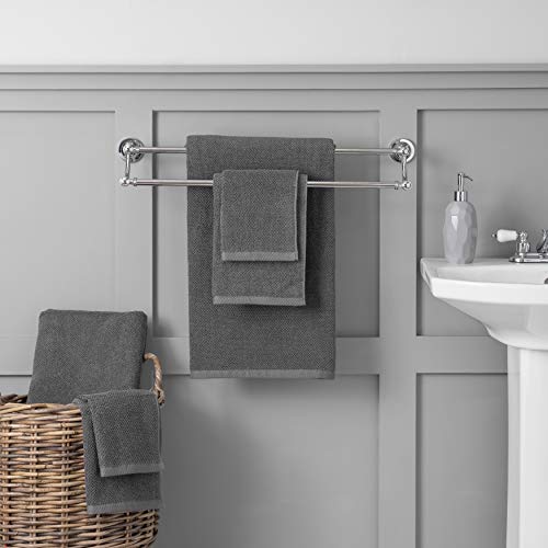 Welhome Franklin 100% Cotton Popcorn Textured Towel Set - 6 Piece 600 GSM, Soft & Plush, 2 Bath Towels, 2 Hand Towels, 2 Washcloths, Dark Gray - Image 3