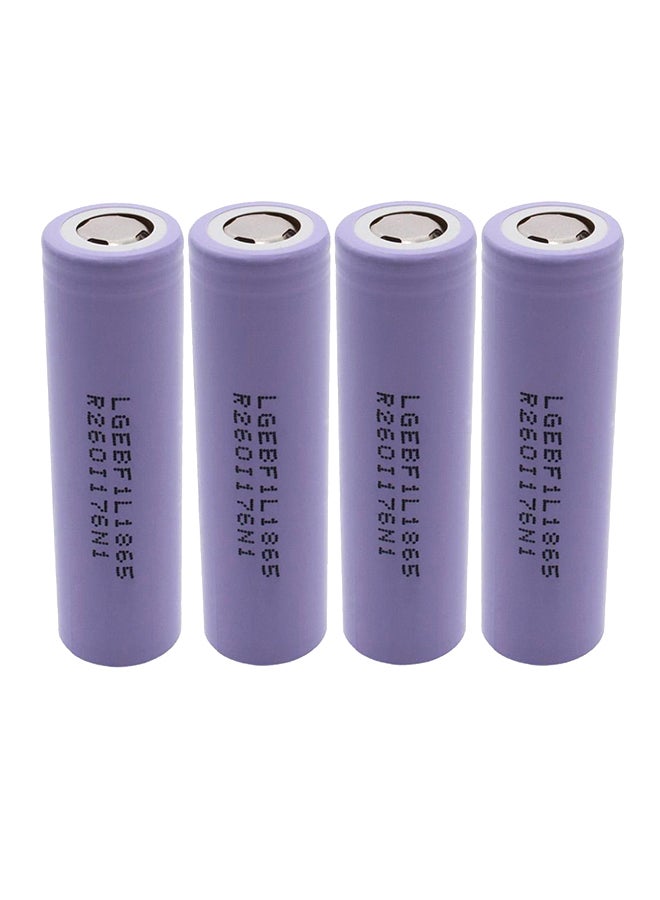 إل جي بطارية ليثيوم أيون قابلة لإعادة الشحن من 4 قطع 2600 mAh أرجواني - Image 1