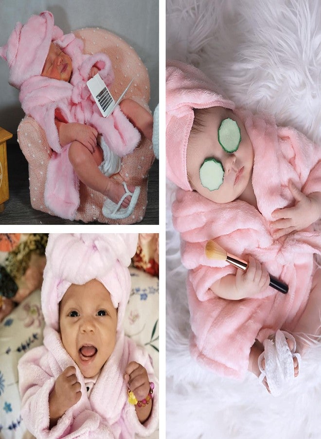 جاستور ملابس تصوير حديثي الولادة من جاستور، رداء حمام، ملابس تصوير للبنات، رداء حمام، ملابس تصوير للأطفال (وردي، من عمر شهر إلى 3 أشهر) - Image 3