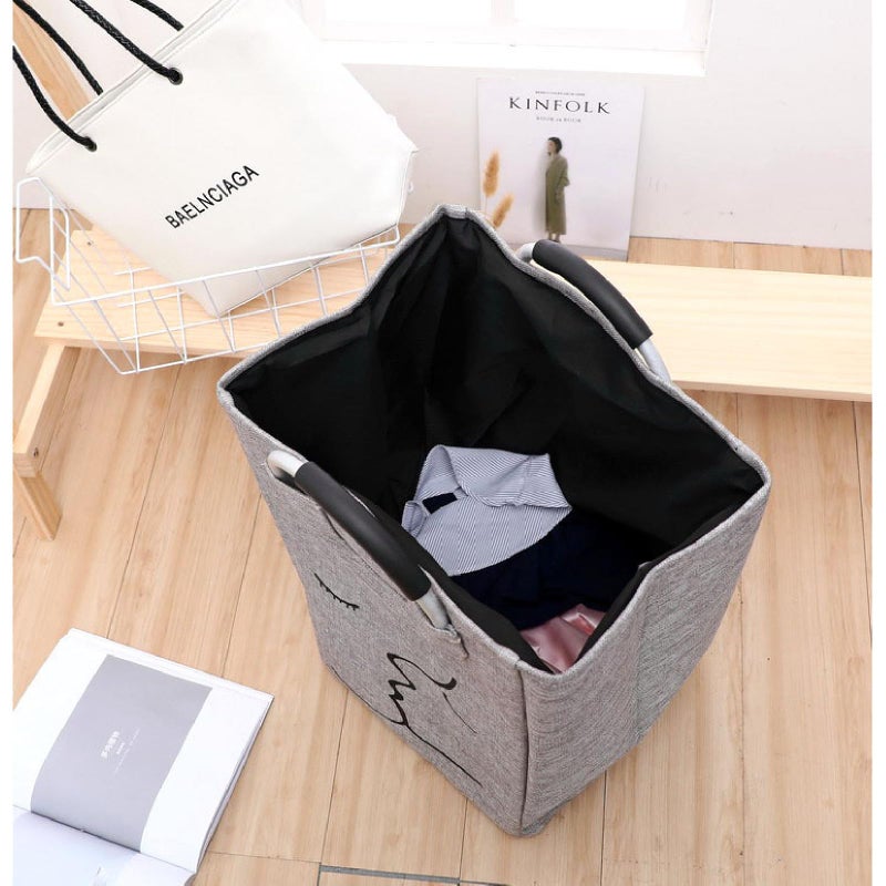 Large Foldable Laundry Hamper with Alloy Handles, Durable Foldable Laundry Hamper, Thick Clothes Hamper for College, Camping, Home (Shape 2) - Image 4