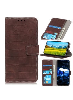 HuHa Case Cover For Xiaomi Poco M3 Pro 4G / Poco M3 Pro 5G / Redmi Note 10 5G Crocodile Texture Horizontal Flip Leather Case with Holder & Card Slots & Wallet Brown 