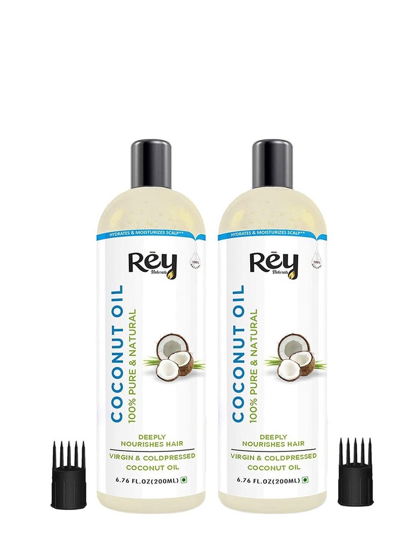 ري زيت جوز الهند من ري ناتشورالز، زيت جوز الهند الطبيعي النقي 100% للشعر والبشرة، يقوي نمو الشعر، ويحسن حالة فروة الرأس، عبوة من 2 200 مل - Image 1
