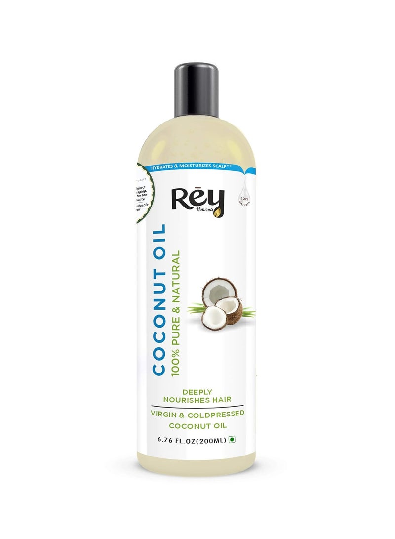 ري زيت جوز الهند من ري ناتشورالز، زيت جوز الهند الطبيعي النقي 100% للشعر والبشرة، يقوي نمو الشعر، ويحسن حالة فروة الرأس، عبوة من 2 200 مل - Image 3