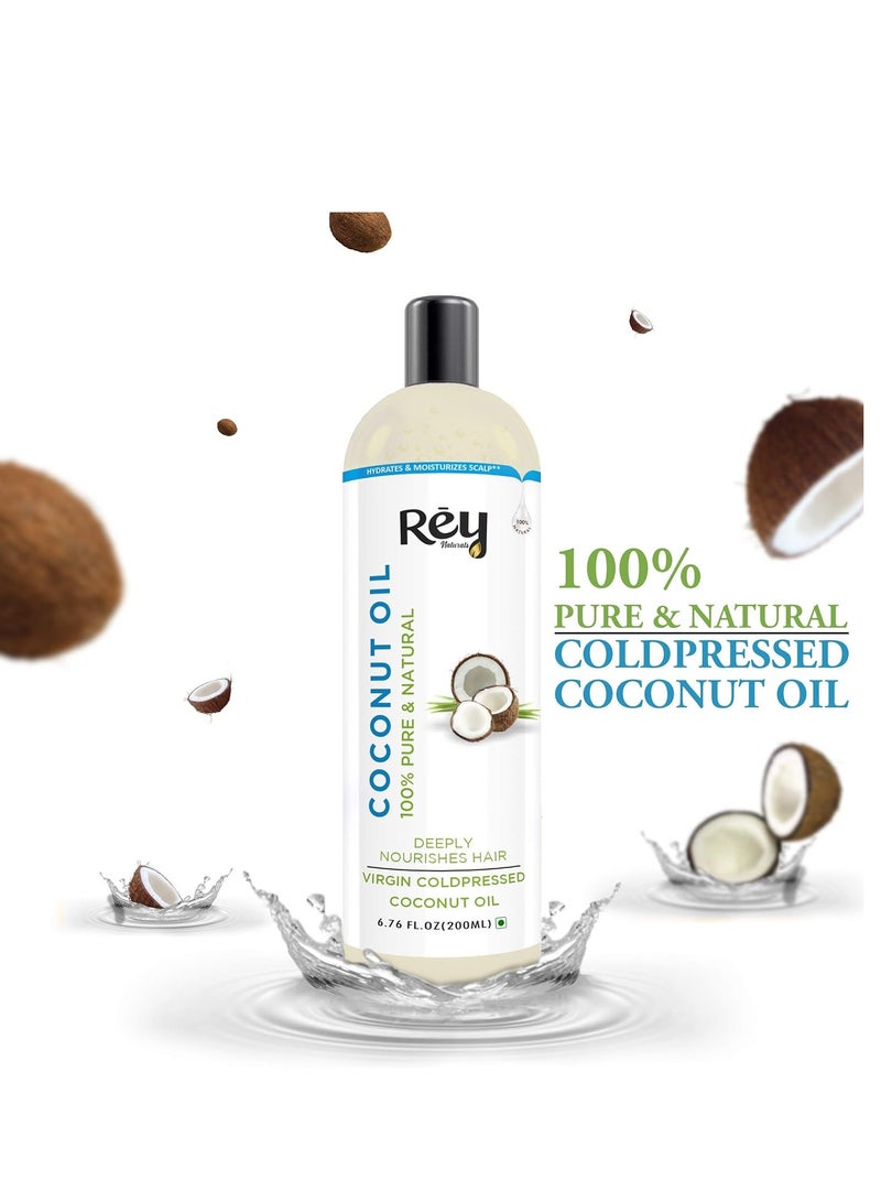 ري زيت جوز الهند من ري ناتشورالز، زيت جوز الهند الطبيعي النقي 100% للشعر والبشرة، يقوي نمو الشعر، ويحسن حالة فروة الرأس، عبوة من 2 200 مل - Image 4