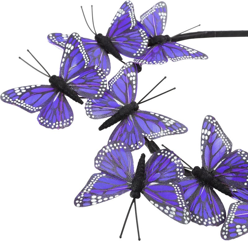 Coucoland Butterfly Fascinator Hat Monarch Butterfly Headband Crown Tea Party Halloween Costume Headpiece - Image 3