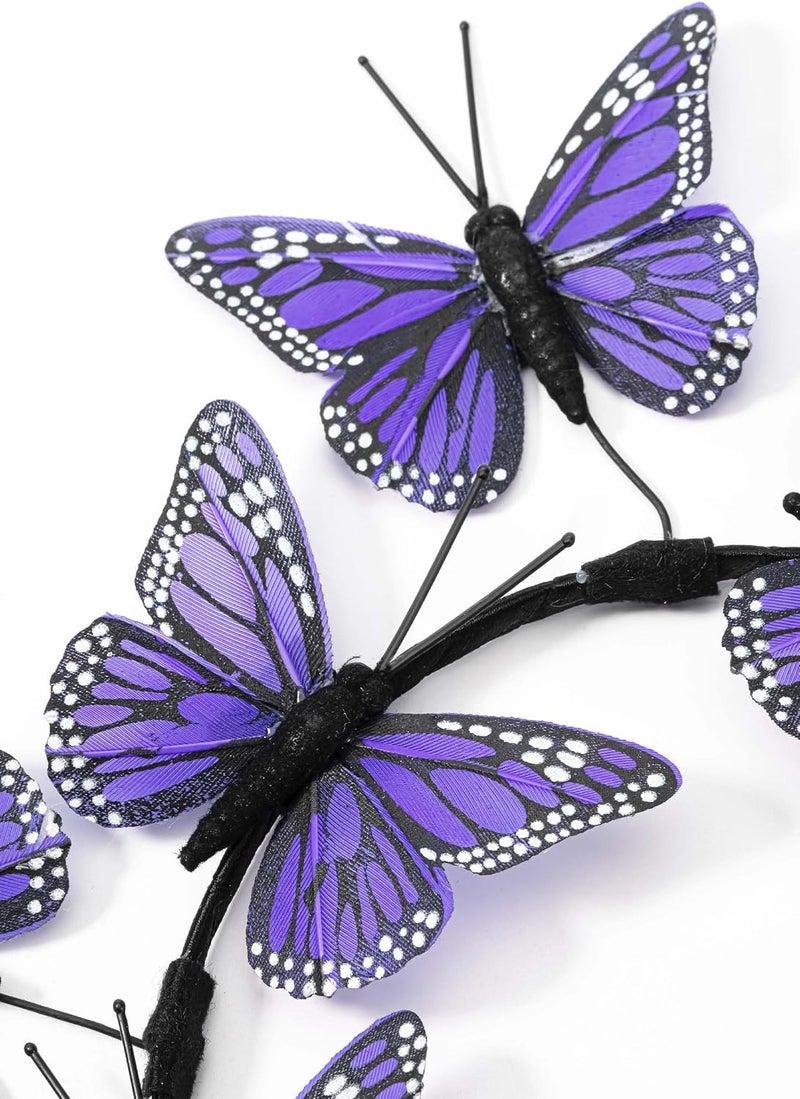 Coucoland Butterfly Fascinator Hat Monarch Butterfly Headband Crown Tea Party Halloween Costume Headpiece - Image 4