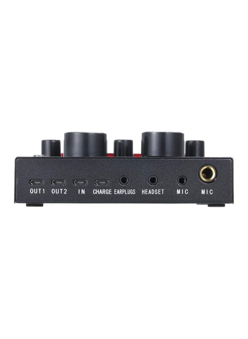 V8 Multifunctional Live Sound Card USB Audio Interface Intelligent Volume Adjustable Audio Mixer Sound Card for Recording Hosting Speech  - Image 2
