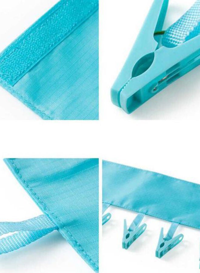 NIBEMINENT 6-Piece Bathroom Clip Set Blue 34x10centimeter - Image 3