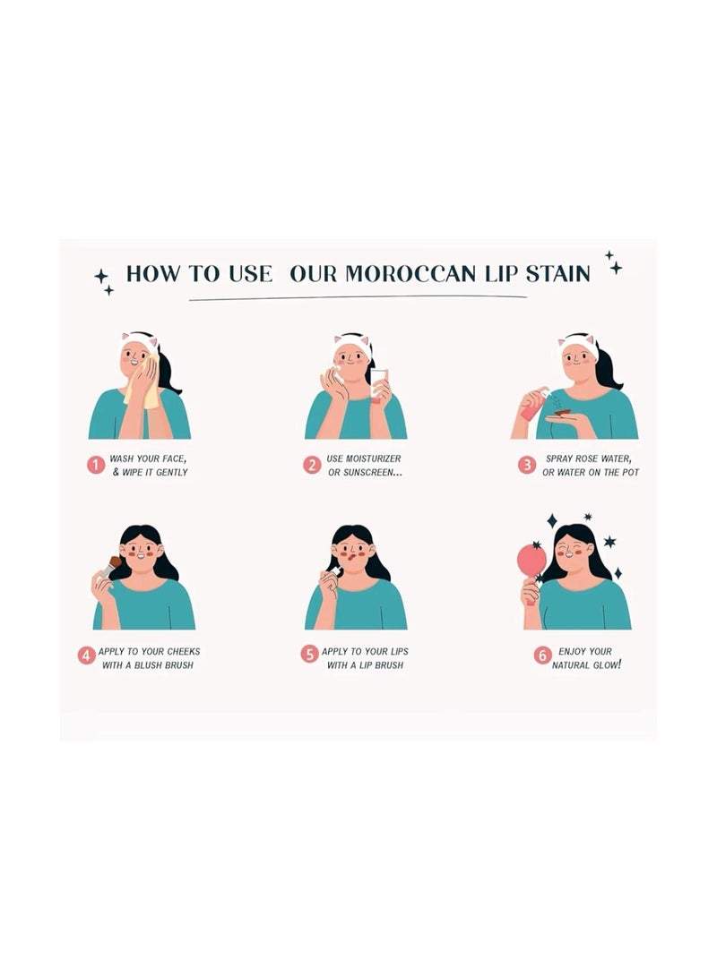 الكسال تينت مغربي طبيعي للشفاه والخدود والعينين سائل مرطب طويل الأمد يمنح شفاه ناعمة وخدودا متوهجة - Image 5