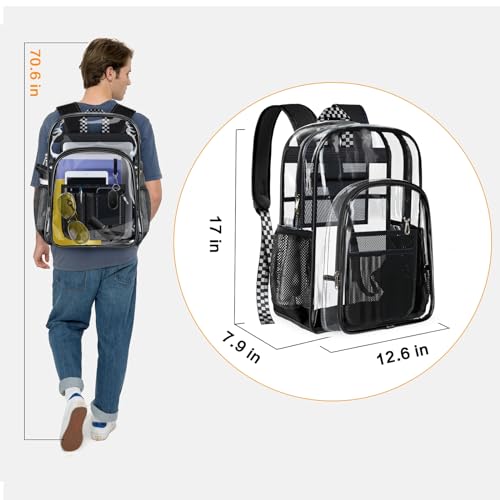 PAMANO Clear Backpack Transparent Heavy Duty School PVC Bookbag See Through Bag Boys and Girls for College Work Travel Security - Image 4