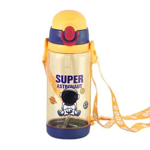 ATTRO Plastic Super Astro 600Ml Water Bottle A Stylish&Functional Bottle with Eye-Catching Print,Detachable Belt&Hydration Tracker Bpa-Free,Leak-Proof Ideal for School,Office&Outdoor-Butter Yellow - Image 4