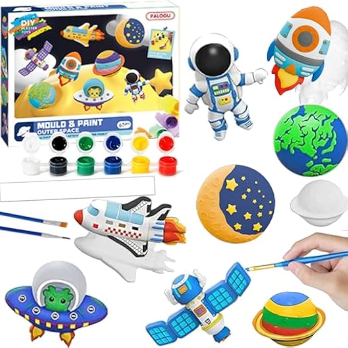 CRAFTS AND ARTS SET DIY PAINTING KIT, PAINT CRAFT ARTS AND CRAFTS FOR KIDS AGE 4 5 6 7 8 9 YEARS OLD, ANIMAL PARTY FAVOR ART SUPPLIES DIY KIT ACTIVITIES FOR KID BIRTHDAY GIFT (SPACE) - Image 1