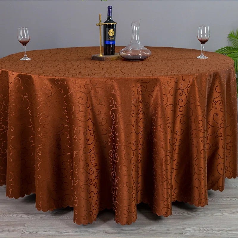 Y&D Modern Solid Color Ultra-Sonic Jacquard Polyester Tablecloth & Table Runners – Hotel-Style for Home, Banquet, Event, Meal, with Hook and Branded Flower Design - Image 3