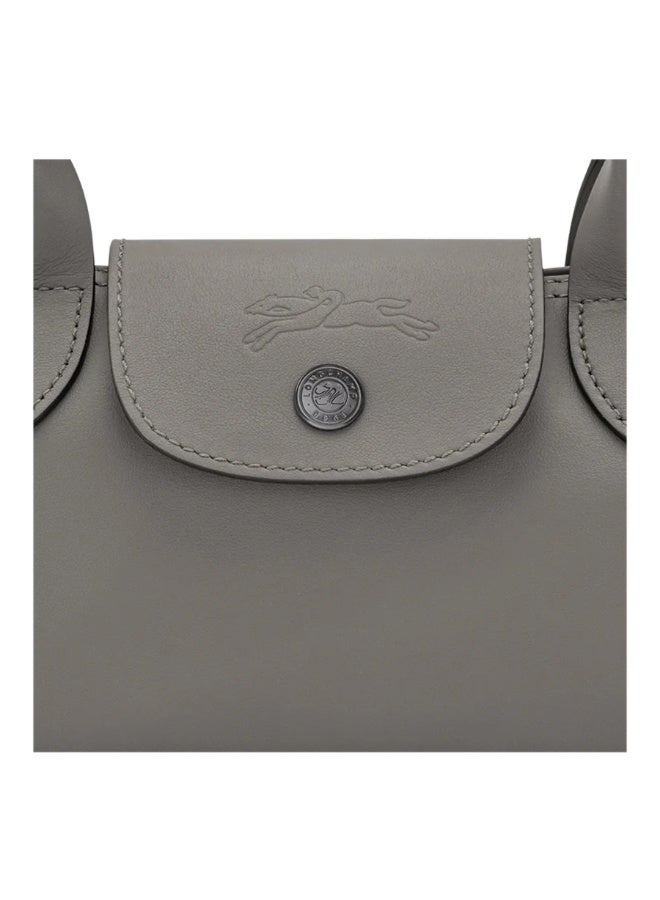 Longchamp Style Faux Leather Mini Baguette Shoulder Bag for Women, Muted Grey - Image 5