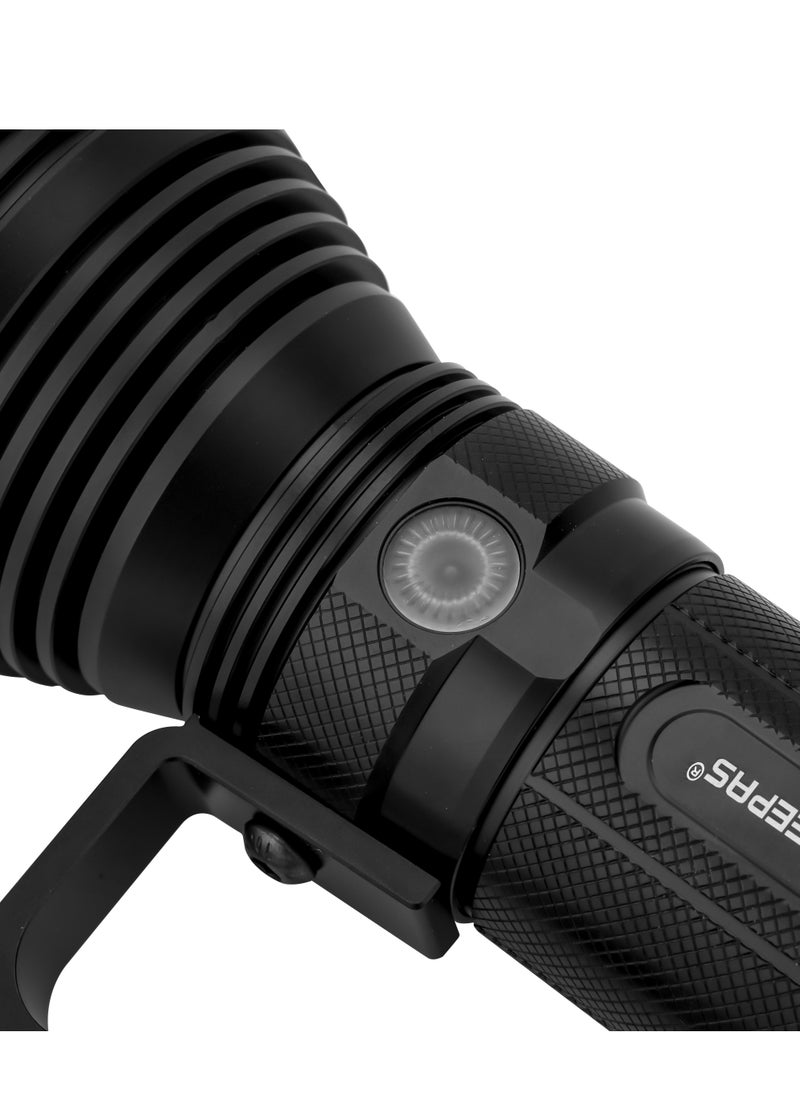 GEEPAS Geepas Rechargeable LED Flashlight- GFL51064/ 50W, 6000-7000K, 5000 LM, Perfect for Indoor and Outdoor Use, 15 Hours Continuous Working/ with Aircraft Aluminum Housing, Waterproof IPX5  - Image 3