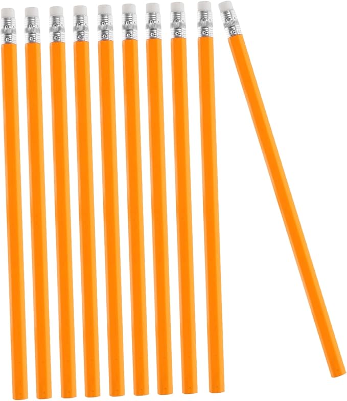 10 Pcs HB Construction Pencils With White Eraser Tips For Engineering Drawing And Lettering - Image 1