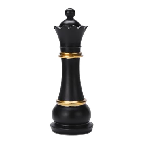 BRABUD Chess Queen Statue Resin 9.8'' Tall Chess Decor Piece Sculpture Home Office Study Party Decoration Black TQGJBS634 - Image 1