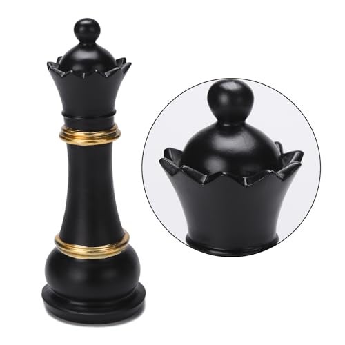 BRABUD Chess Queen Statue Resin 9.8'' Tall Chess Decor Piece Sculpture Home Office Study Party Decoration Black TQGJBS634 - Image 3