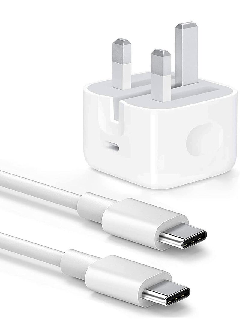 ELTRAZONE - USB C charger and plug for ipad Pro, 20W Wall Fast Charger with 6.6FT USB C Fast Charging Cable Compatible for iPad Pro 12.9 5/4/3 Gen,iPad Pro 11 3/2/1 Gen,iPad Air 4,Galaxy S21/Note20, Pixel 5 - Image 1