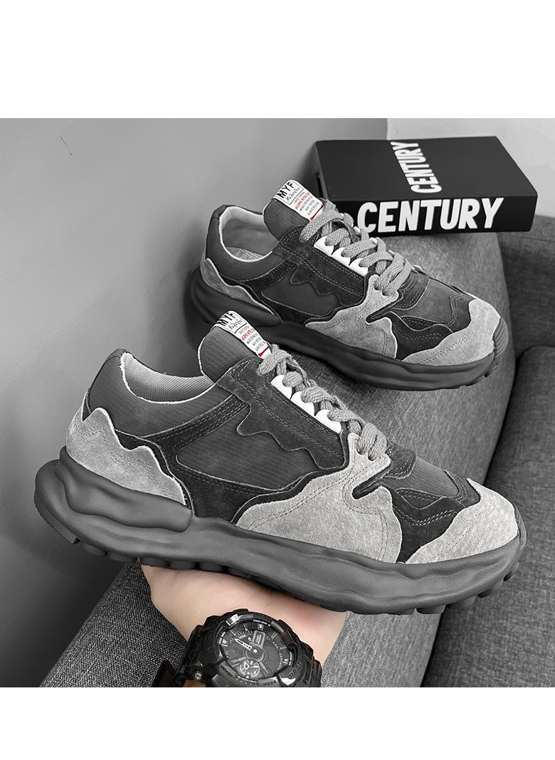 KUYING - New Breathable Port Wind Mesh Face Dad Shoes Thick Sole Running Casual Sports Forrest Gump Shoes Dissolved Shoes for Men - Image 1