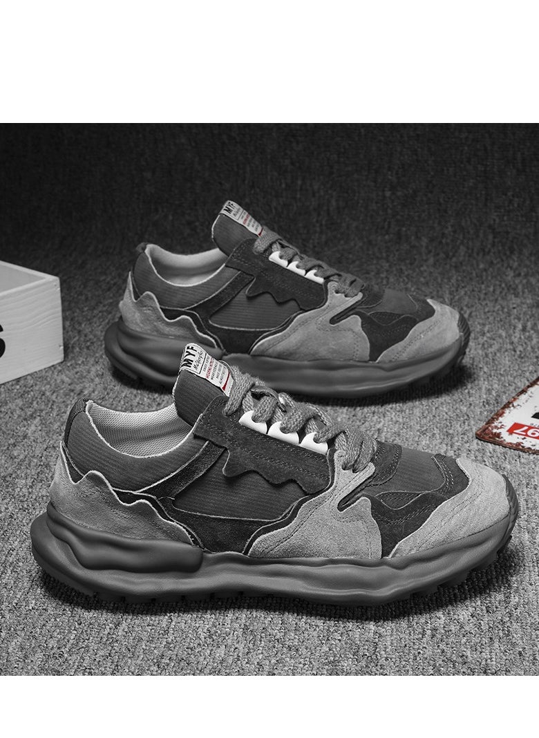KUYING - New Breathable Port Wind Mesh Face Dad Shoes Thick Sole Running Casual Sports Forrest Gump Shoes Dissolved Shoes for Men - Image 1