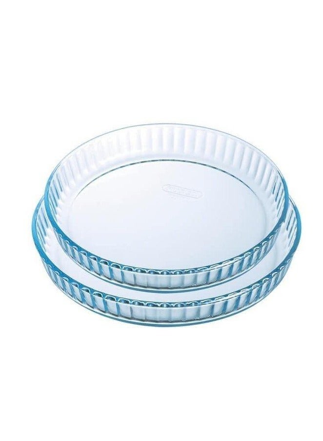 PROART Turkish Round Pyrex Baking Tray Set, 2 pieces 1.6L / 2.9L - Image 1