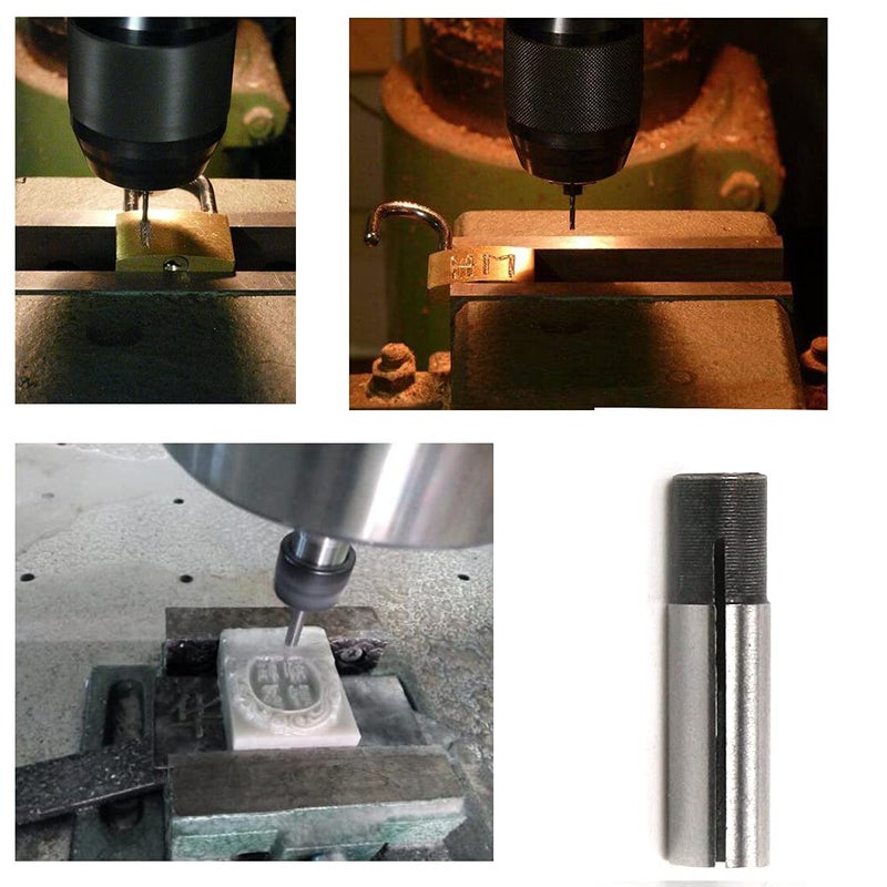 Chiloskit Collet Adapter 1/4 to 1/8, Collet Chuck Conversion CNC Engraving Bit Router Converter for Router Cutter Milling Bit,6 Pics - Image 5