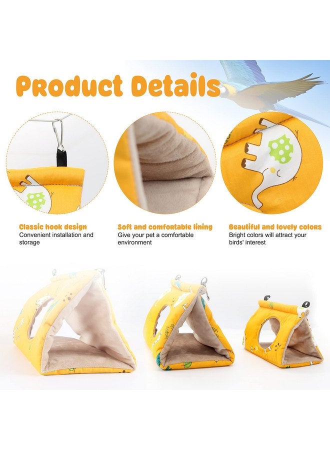 Rypet Rypet Winter Warm Bird Nest House - Hanging Hammock Velvet Shed Hut Cage Plush Fluffy Birds Hideaway Sleeping Bed Fuzzy for Parrot Parakeet Cockatiels Budgies Lovebird Small（Yellow） - Image 3
