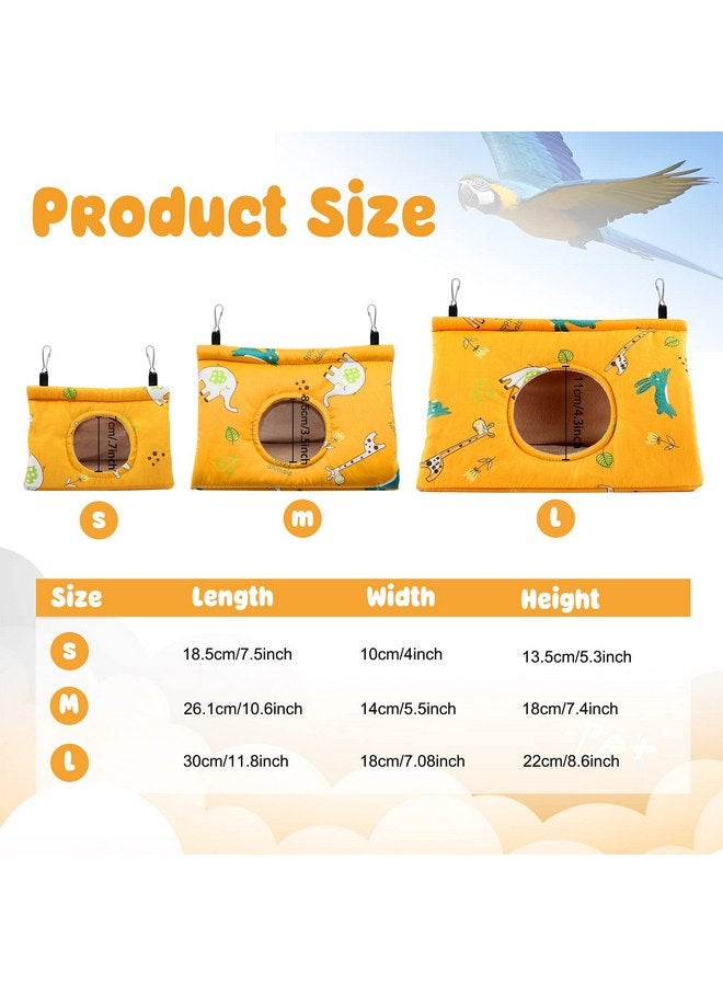 Rypet Rypet Winter Warm Bird Nest House - Hanging Hammock Velvet Shed Hut Cage Plush Fluffy Birds Hideaway Sleeping Bed Fuzzy for Parrot Parakeet Cockatiels Budgies Lovebird Small（Yellow） - Image 2