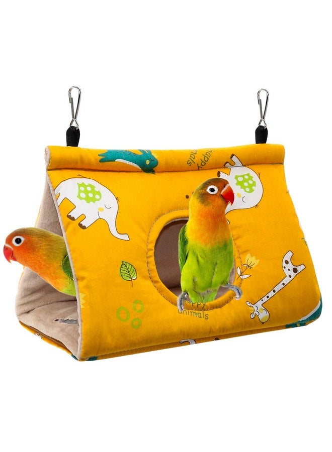 Rypet Rypet Winter Warm Bird Nest House - Hanging Hammock Velvet Shed Hut Cage Plush Fluffy Birds Hideaway Sleeping Bed Fuzzy for Parrot Parakeet Cockatiels Budgies Lovebird Small（Yellow） - Image 1