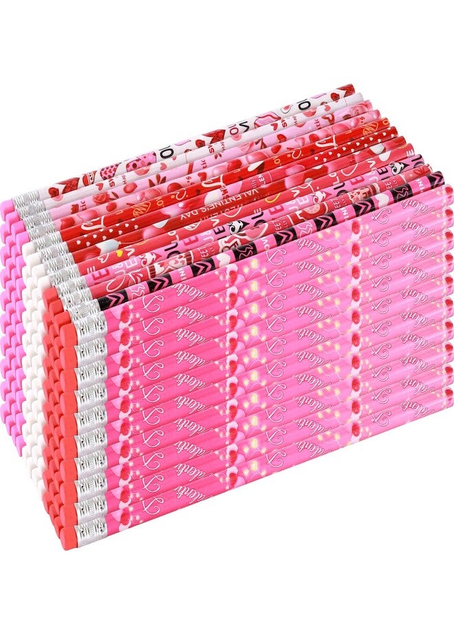 FYXMI Wood Pencils, 24 Count, Yellow Hexagonal, HB Graphite, 0.3 Inch Diameter, for School Office Drawing Note Taking, Birthday Theme, Ages 5+ (Valentine Style, 120) - Image 1