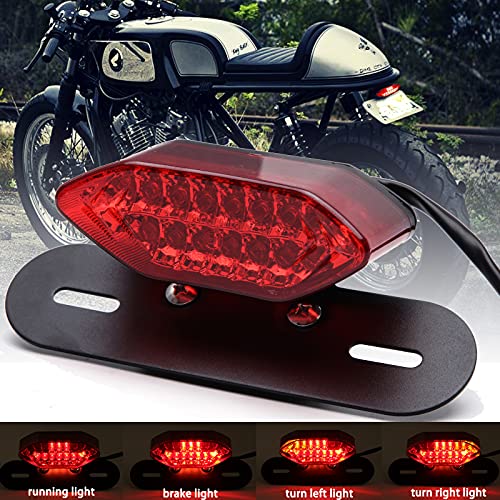 DREAMIZER Motorcycle Tail Light Integrated Running Lamp Brake&Turn Signal Light with License Plate Bracket Compatible With Motorcycle Street Bike Cruiser Chopper And More - Image 2