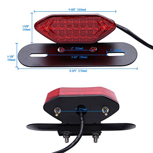 DREAMIZER Motorcycle Tail Light Integrated Running Lamp Brake&Turn Signal Light with License Plate Bracket Compatible With Motorcycle Street Bike Cruiser Chopper And More - Image 5